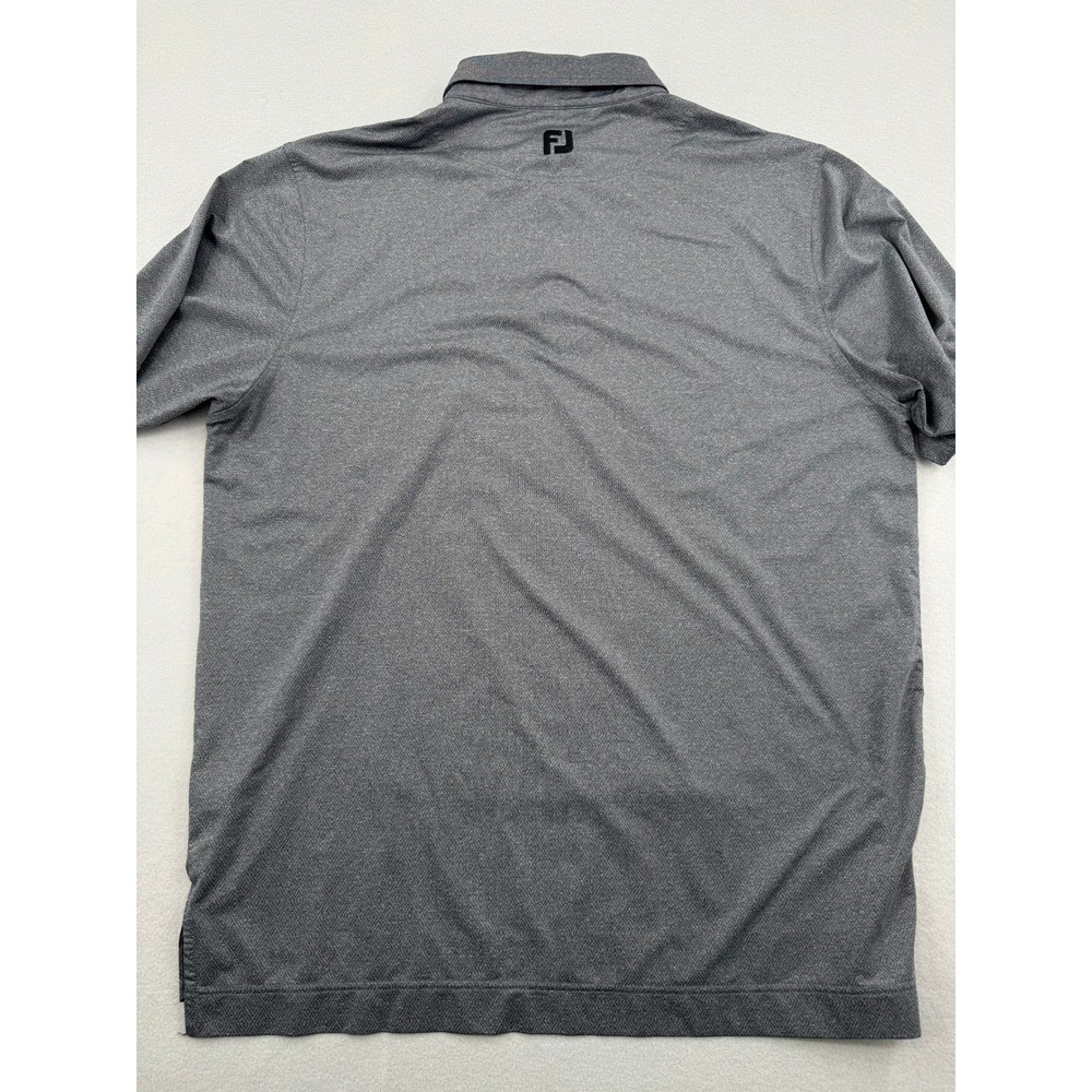 FootJoy Mens Large Gray Geometric Diamond Print Performance Golf Polo Shirt L - Picture 9 of 10